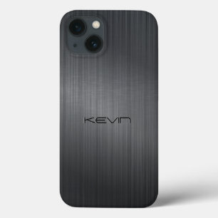 Mörk-Grått Faux Brushed Aluminium Background Fodra