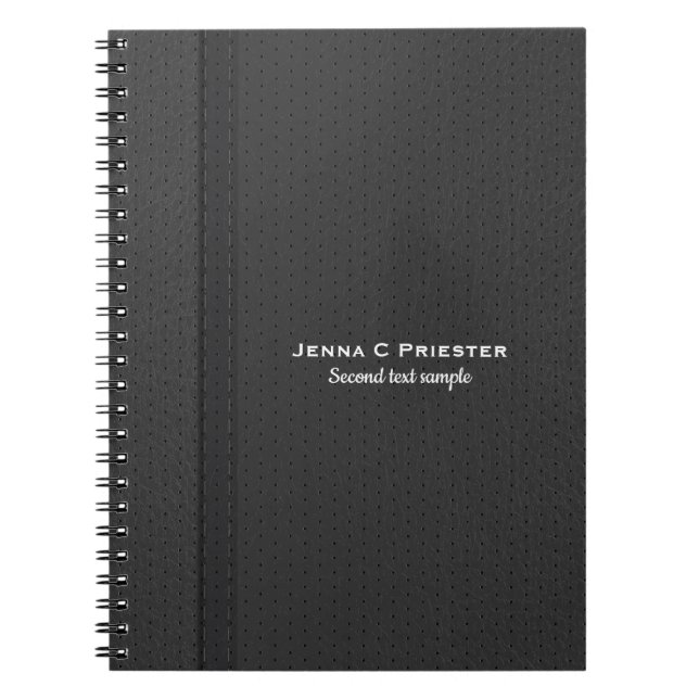 Mörk Grått Faux Leather Notebook Anteckningsbok (Framsidan)