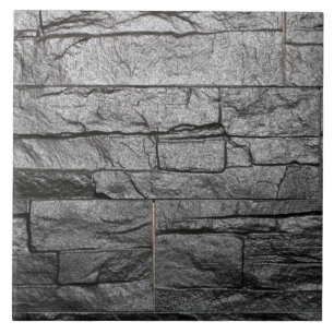 Mörk Grått Faux Marble Granite Stone Brick Kakelplatta