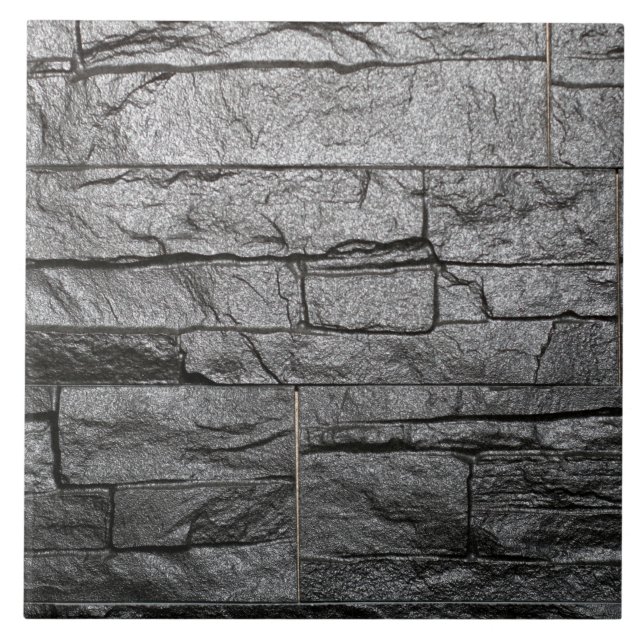 Mörk Grått Faux Marble Granite Stone Brick Kakelplatta (Framsidan)