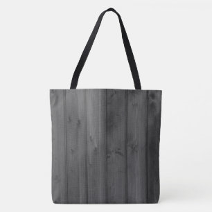 Mörk Grått Faux Wood Tygkasse