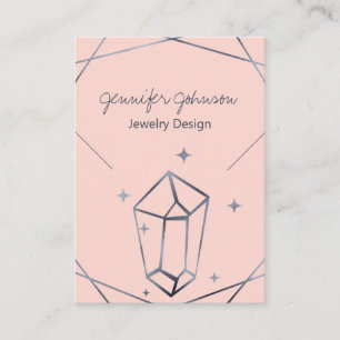 Mörk Grått Foil Geometric Necklace Visning Card Visitkort