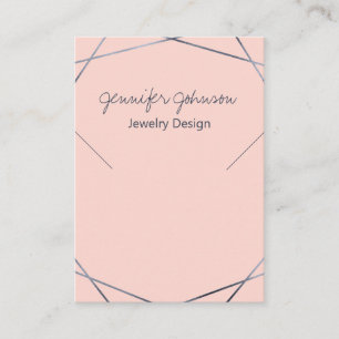 Mörk Grått Foil Geometric Necklace Visning Card Visitkort