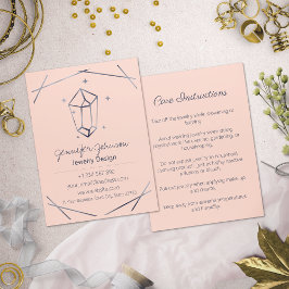 Mörk Grått Foil Jewelry Rosa Affärskort Visitkort