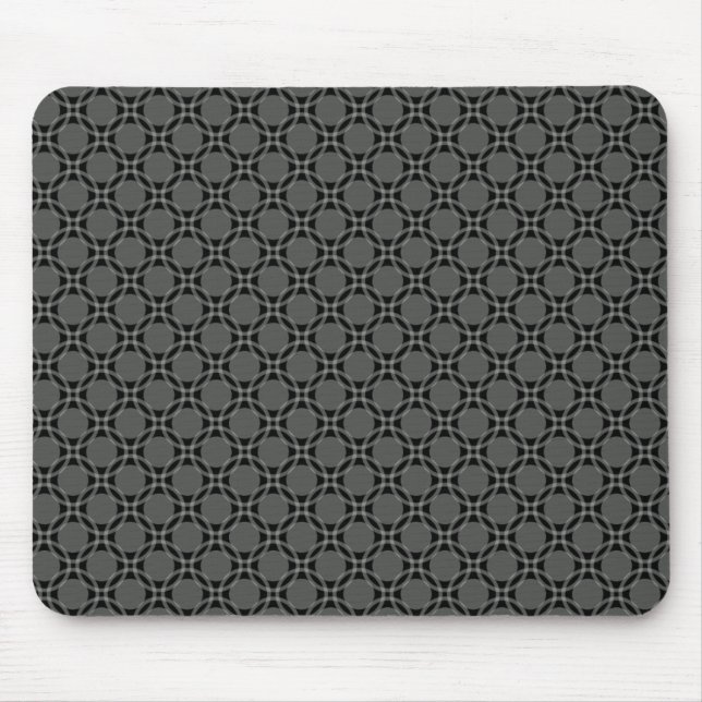 Mörk Grått Funky Circles Mousepad Musmatta (Framsidan)