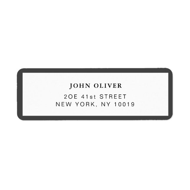 Mörk grått gräns Formell returadressetikett Returadress Etikett (Framsidan)