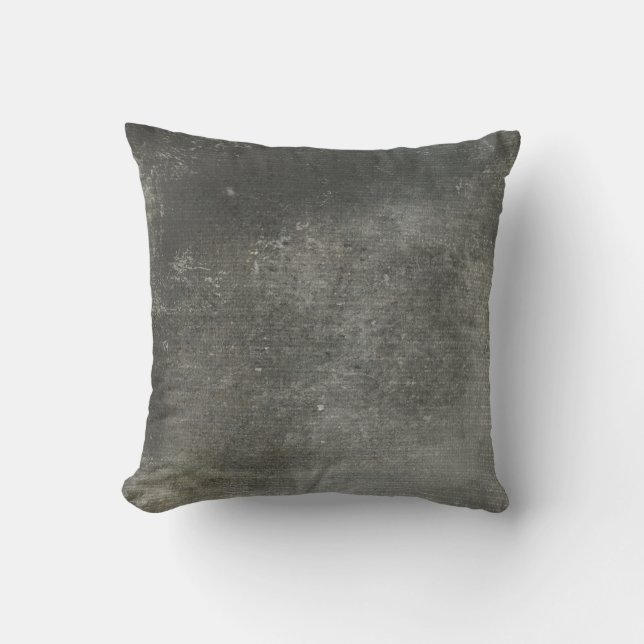Mörk Grått Industrial Faux Cement Stil Kudde (Framsida)