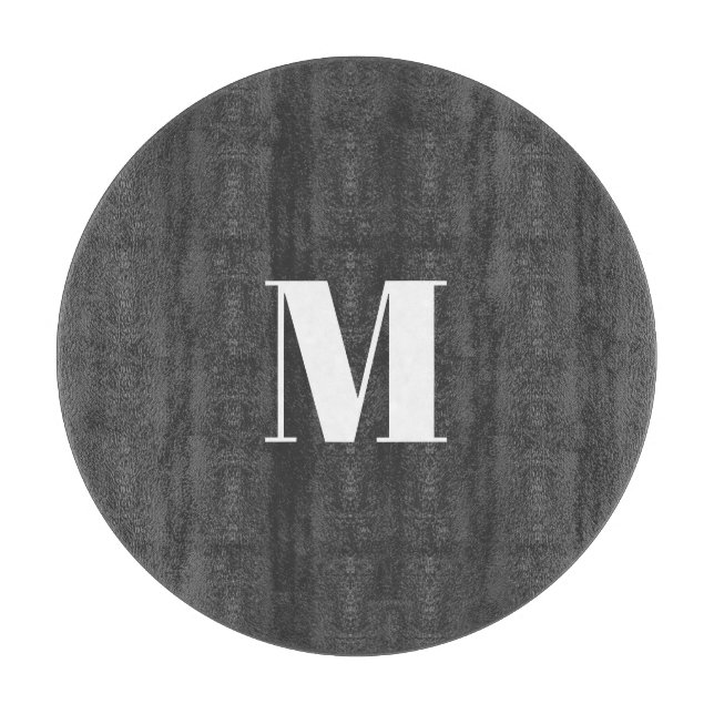 Mörk Grått Initial Brev Monogram Modern (Framsidan)