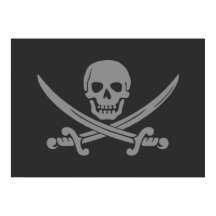 Mörk Grått Jolly Roger Pirat Flagga
