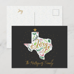 Mörk Grått Joy Helgdag Lövs Texas Shape Vykort