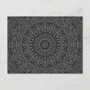 Mörk Grått Jungle Mandala Vykort