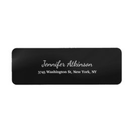 Mörk Grått Kreativ Handskrift Plain Simple Returadress Etikett