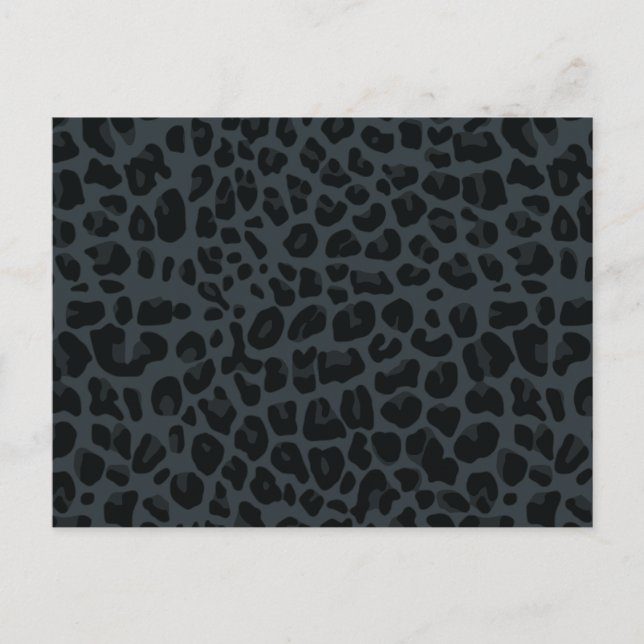 mörk grått leopard print mönster vykort (Framsida)