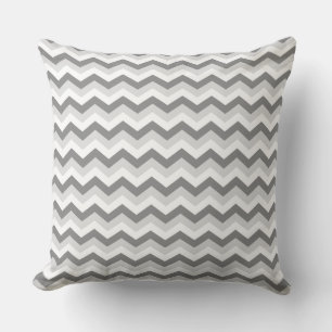 Mörk Grått Light Grått White Chevron Kudde