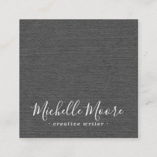 Mörk grått linen minimalistisk elegant professio fyrkantigt visitkort
