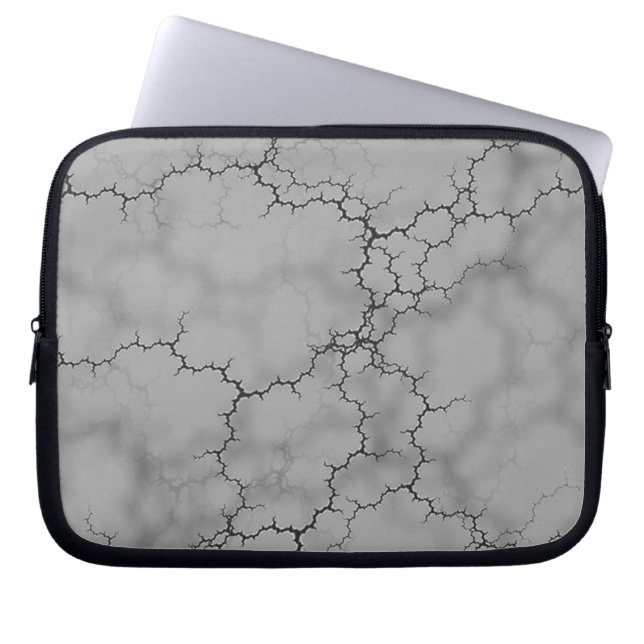 Mörk Grått Marabled Mönster Laptop Sleeve (Framsidan)