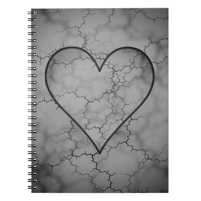 Mörk Grått Marble Notebook Anteckningsbok (Framsidan)