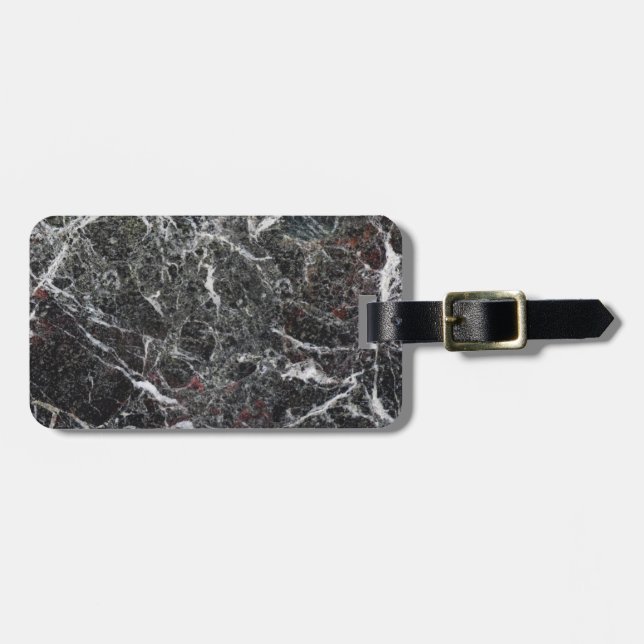 Mörk Grått Marble Stone och Red Ram Bagagebricka (Horisontell Framsida)