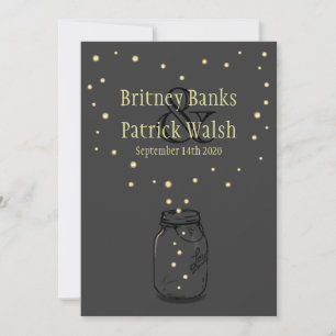 Mörk Grått Mason Burk Firefly Wedding Investigatio Inbjudningar