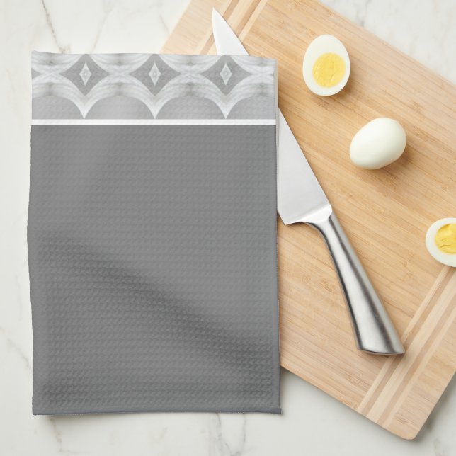 Mörk grått med mönster accent kökshandduk (Vikt i Fjärdedel)