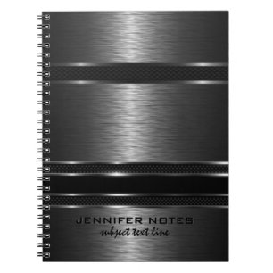 Mörk Grått Metallic Brushed Aluminium-utseende Anteckningsbok