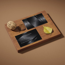 Mörk Grått Metallic Struktur-Stainless Steel-utsee Visitkort