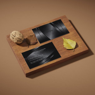 Mörk Grått Metallic Struktur-Stainless Steel-utsee Visitkort