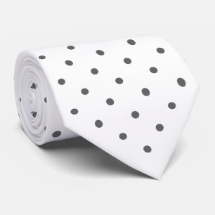 Mörk Grått Mini Polka Dot Mönster på White Slips