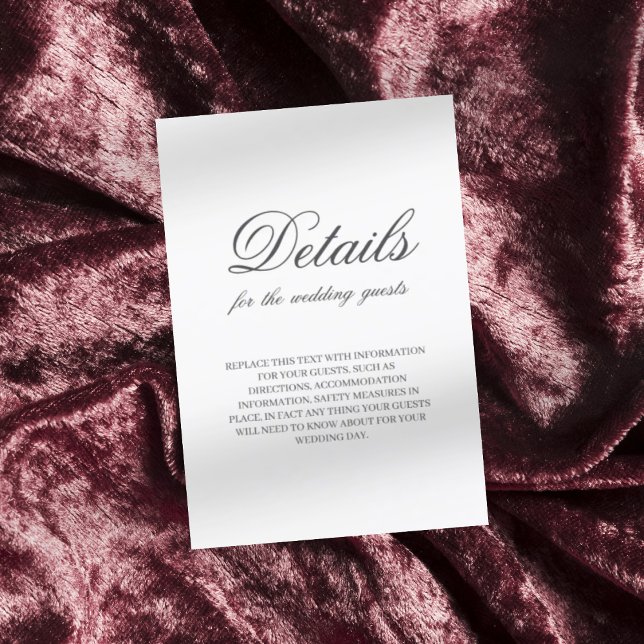 Mörk grått-minimalistteckensnitt för chic bröllop tilläggskort (Skapare uppladdad)