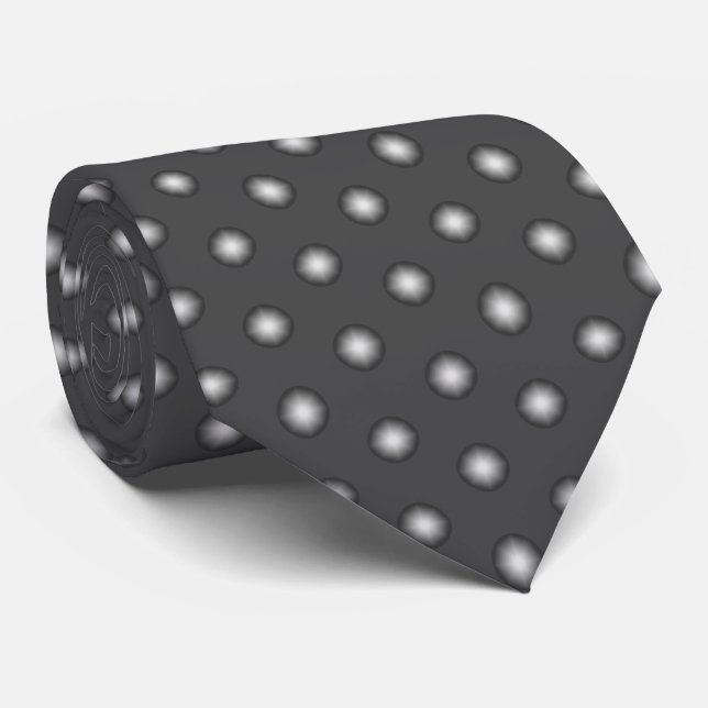 Mörk Grått Modern Polka Dot Mönster Slips (Rullad)