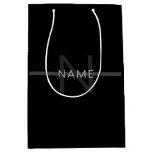 Mörk Grått Monogram, Namn och geometrisk Rand