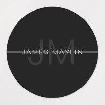 Mörk Grått Monogram, Namn och geometrisk Rand