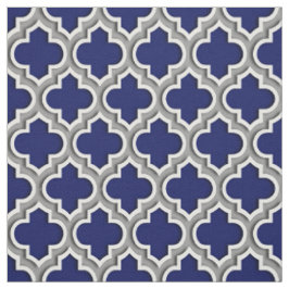 Mörk Grått Moroccan Quatrefoil Mönster #5DS Tyg