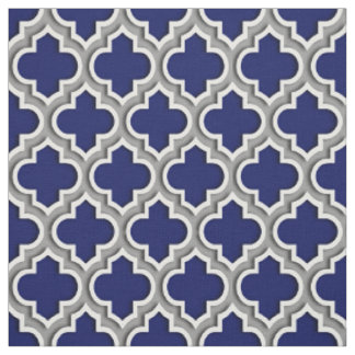 Mörk Grått Moroccan Quatrefoil Mönster #5DS Tyg