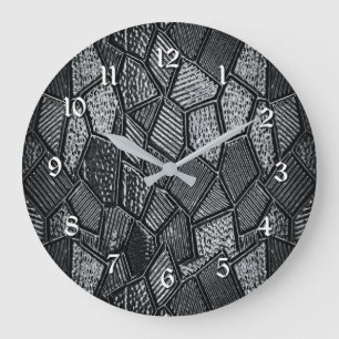 Mörk Grått Mosaic glas Rund vägglåda Stor Klocka