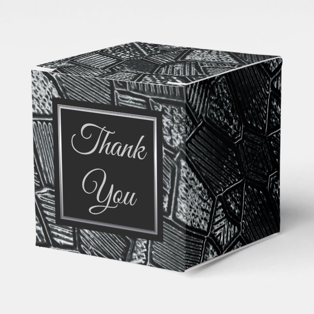 Mörk Grått Mosaic Glass Cube Favoritbox Presentaskar (Framsidan Sidan)