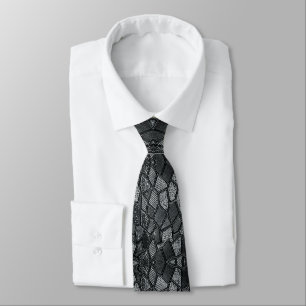 Mörk Grått Mosaic Glass Tie Slips