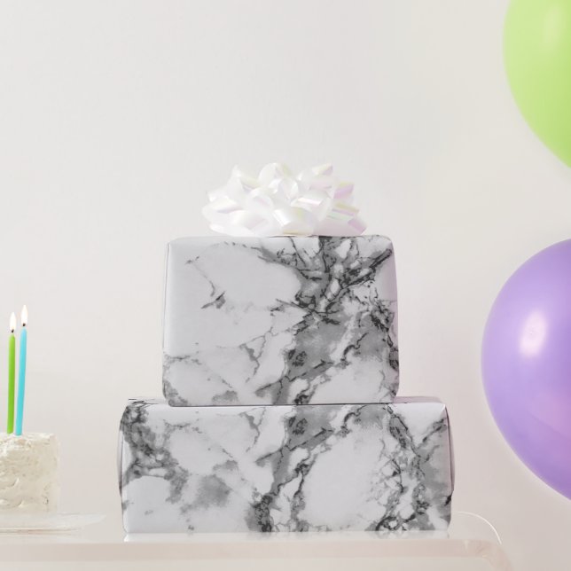 Mörk Grått och Grått Marble Struktur utseende Presentpapper (Festgåvor)