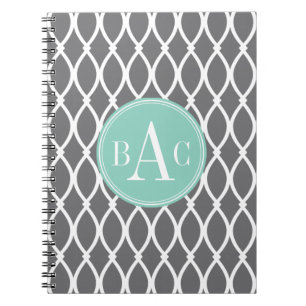 Mörk - grått och Monogrammed Barcelona för Mint Anteckningsbok