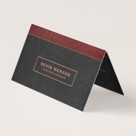 Mörk Grått & Red Stitched Leather Business Car Visitkort