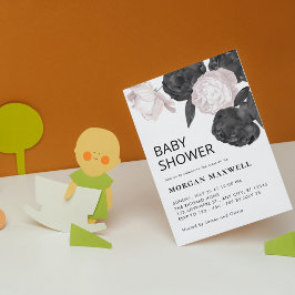 Mörk Grått Ro Baby Shower Inbjudningar