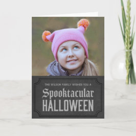 Mörk Grått Spooktacular Halloween Photo Kort