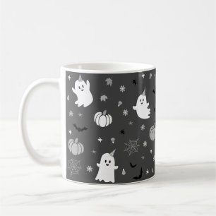Mörk Grått Spooky Ghost Halloween Kaffemugg