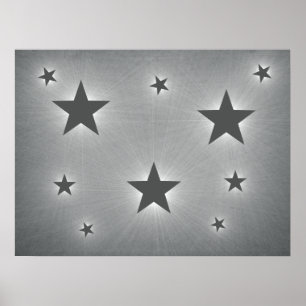 Mörk Grått Stars i Nattens Himlar-Poster Poster