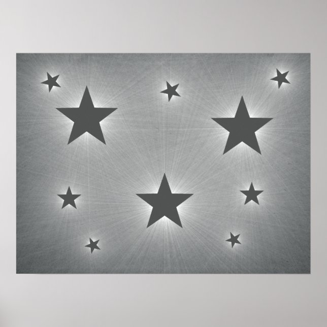 Mörk Grått Stars i Nattens Himlar-Poster Poster (Framsidan)