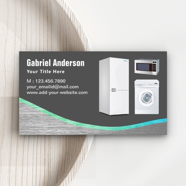 Mörk Grått Steel Home Appliances Reparation Visitkort (Skapare uppladdad)
