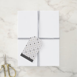 Mörk Grått-Studentmössor och diplomat Mönster Presentetikett