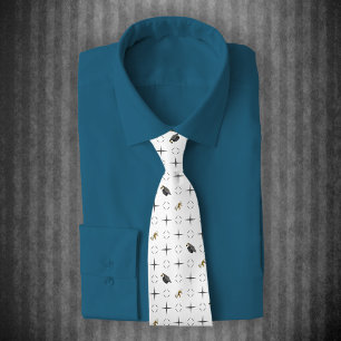 Mörk Grått-Studentmössor och diplomat Mönster Slips