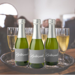 Mörk Grått Stylized Script Bröllop Bridesmaid
