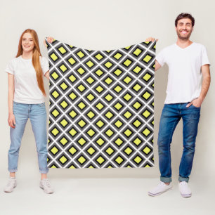 Mörk Grått, svart, Gult Ikat Diamonds av STaylor Fleecefilt